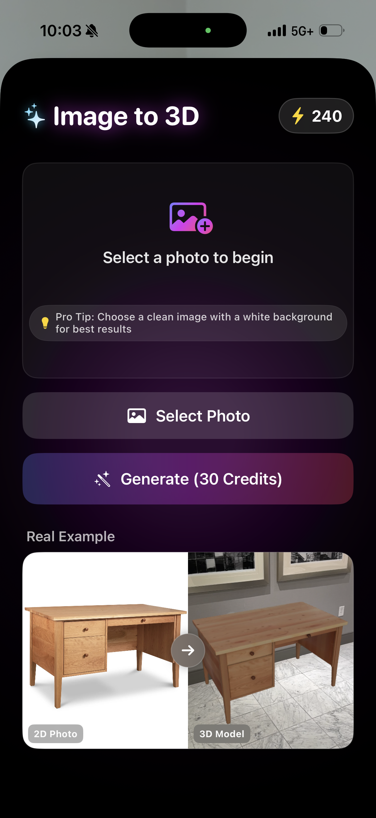 Upload Photo Interface